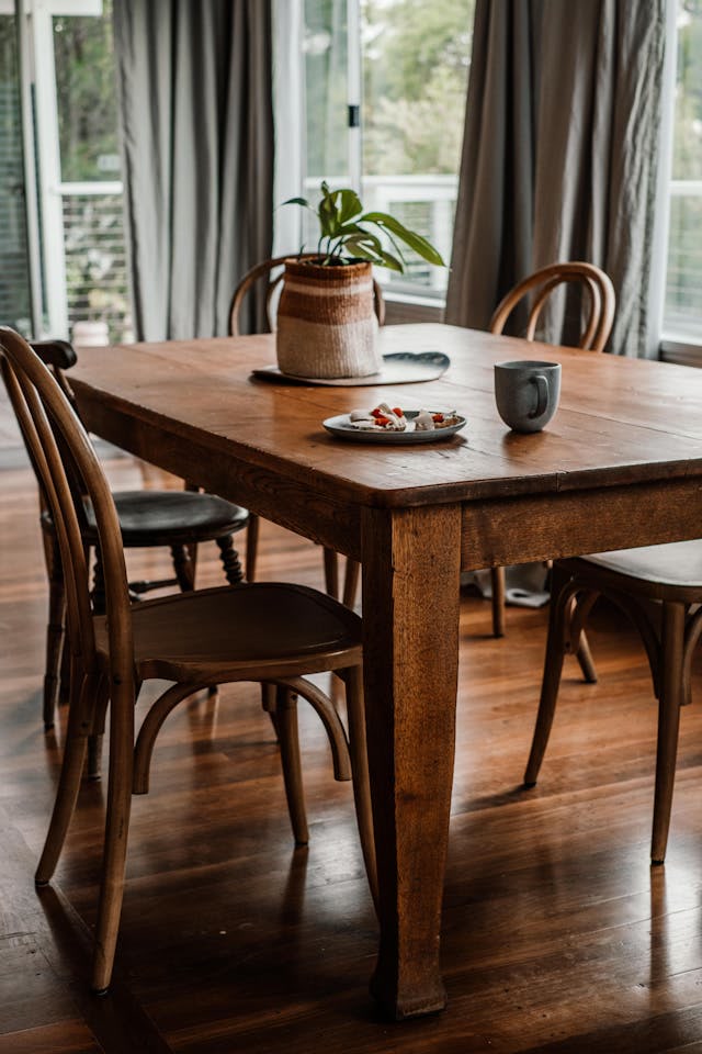 handcrafted wooden dining tables and coffee tables