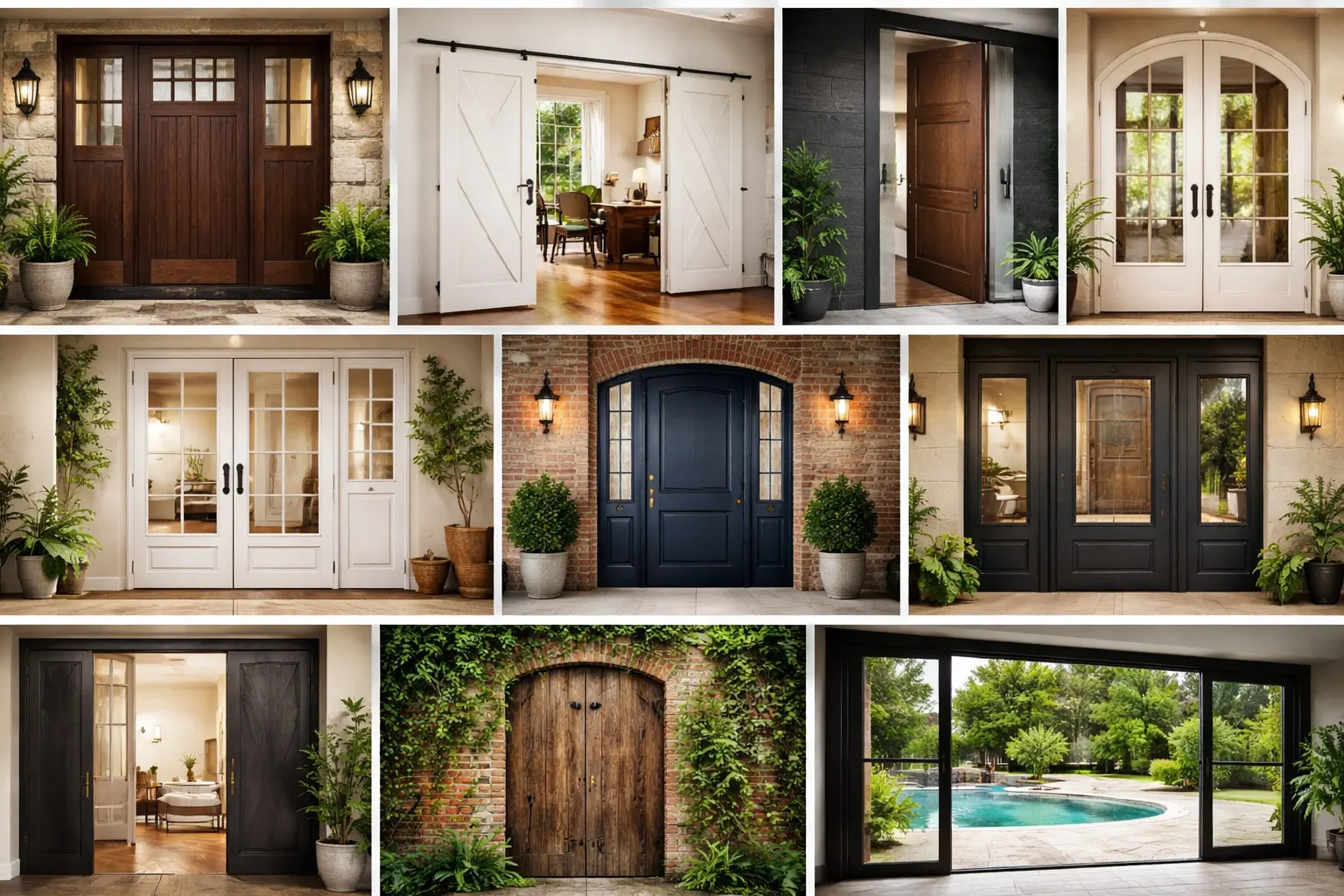 premium custom wooden door designs including double doors, sliding doors